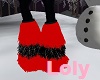Red fur boots