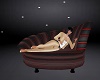 black & red sofa  poses