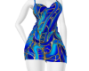 vestido azul com dourado