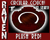 Plush Red Circular Couch