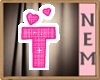 NEM Letters Heart Pink T