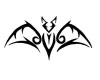 tribal Bat chest tattoo