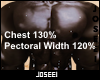 Chest/Pec Width 130/120%