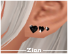 Hearts Earrings Black