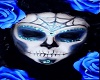 Blue Rose Skull