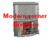 Modern corner fireplace