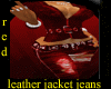 red leather jacket jeans
