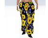 sun flower silk pants