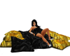 gold and black pillows