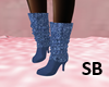 SB* Blue Sweater Boots