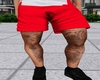 red cargo shorts