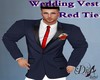 Wedding Vest Red Tie