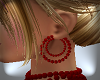 *S* Red Pearl Earrings