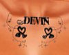 Heart Devin Chest Tattoo