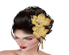 gold flower on head