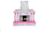 pink & white fireplace