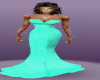 107 Teal glitter gown