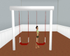 red and white swings