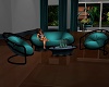 teal sofa set