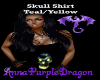 Skull Shirt Teal/Yellow