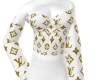 Gold & White Lv Top