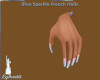 Blue Sparkle French Nail