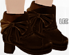 !Brown Bow Ankle Booties