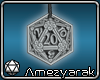 <A> Steel d20 Necklace