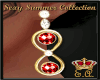 SS Ruby & Gold Earrings