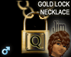 Gold Lock Necklace Q (M)