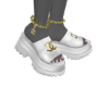 white&gold sandals CC
