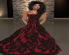 Black and Red Lace Gown