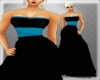 *PF* Blk Gown/Teal Trim