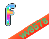 The letter F (Rainbow)