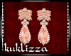 KUK)earrings jewel peach