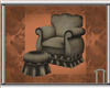 Dark Beige Chair/ottoman