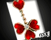 (X)red hearts earrings