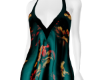 Floral Teal Silk Dress