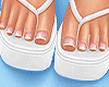 ❹.White Wedge Sandals