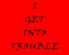 TROUBLE STICKER RED