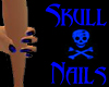 Blue Skull&Cross Nails
