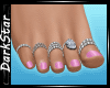 Pink Toe Nails +Rings
