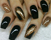 Gold+Black Nails