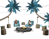 BEACH SEATING AND PALMS