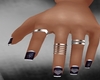 Blck & Silv Nails +Rings