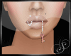 S: Lip key piercing pink