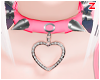 Pink Spiked Heart Choker