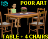 !@ Table + 4 chairs