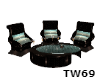 Teal Chairs & Table
