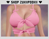 |Z| Pink Bow Tie Crop